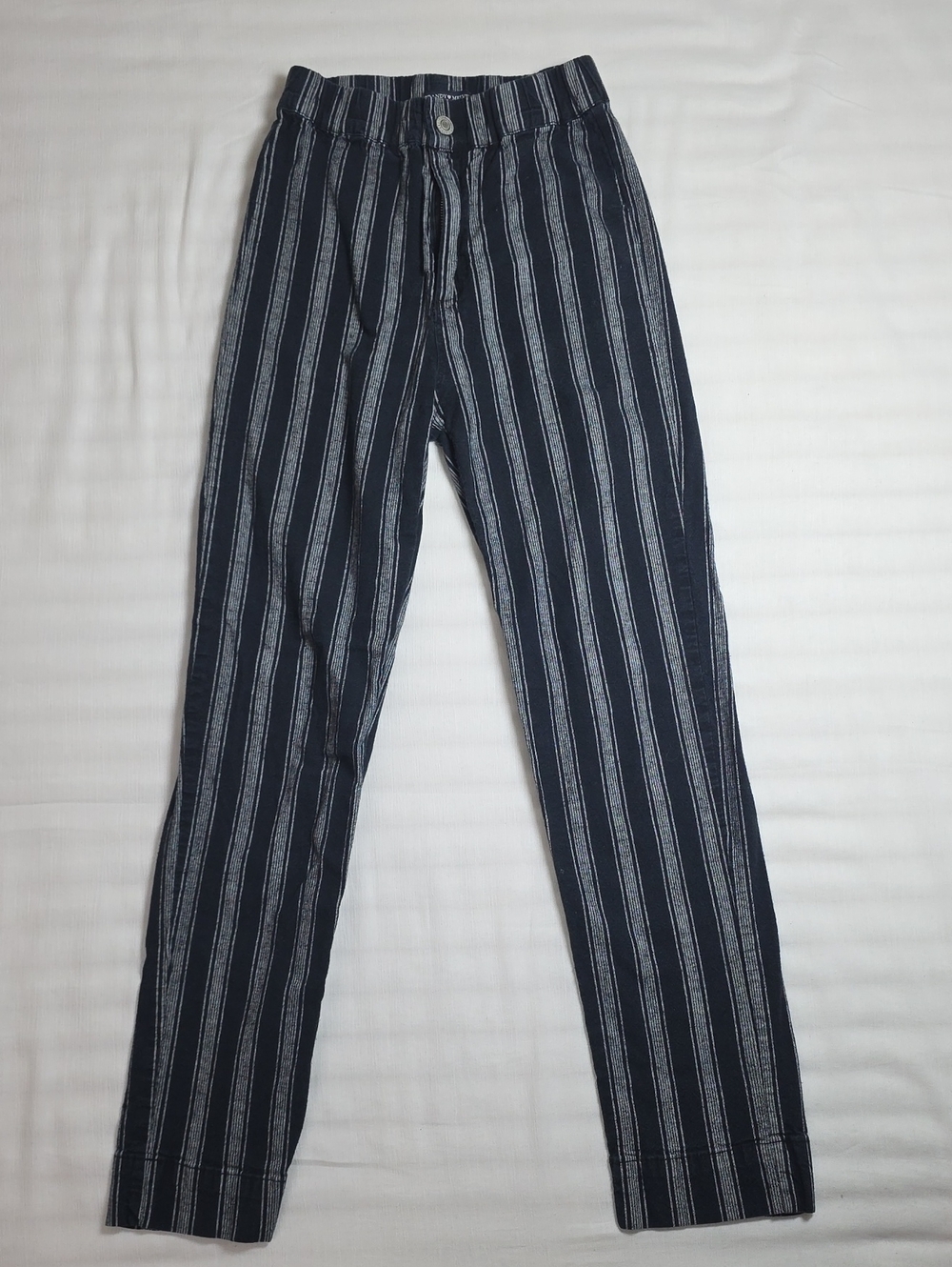 0785 Brandy Melville Cotton Navy & White Striped Pants; Size- See Measurements